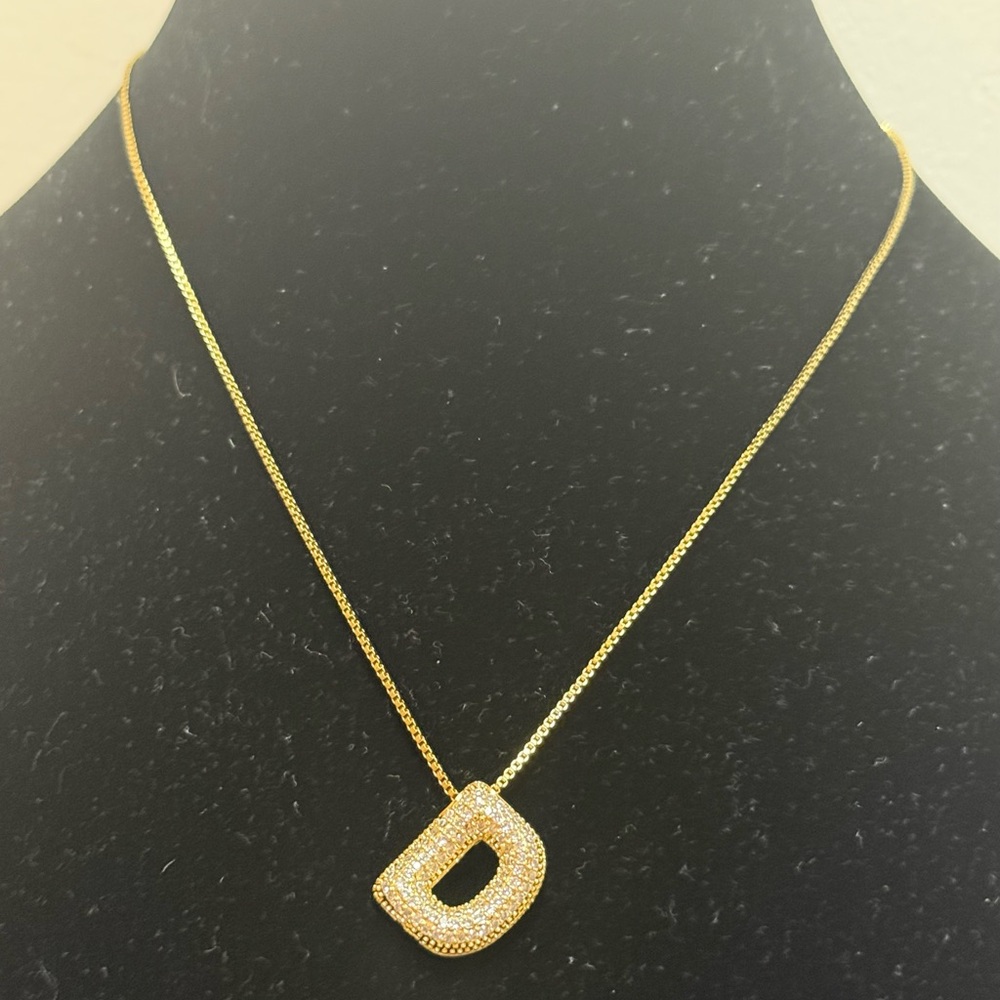 Gold Initial D Necklace